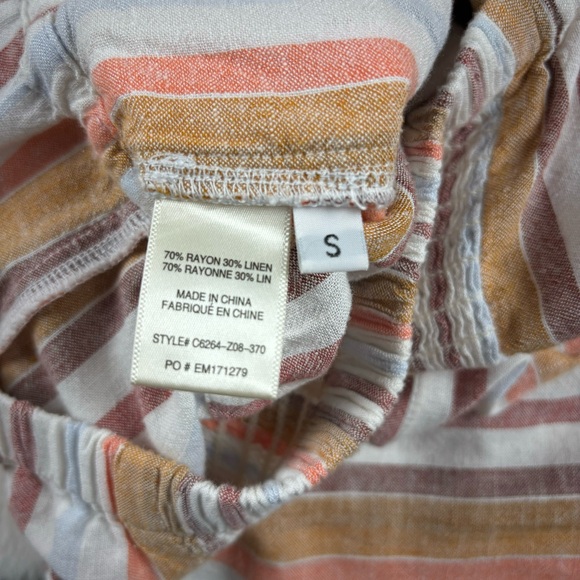 Anthropologie Cloth & Stone Halter Linen Blend Striped Jumpsuit Romper Sz Small - Picture 12 of 13